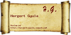 Hergert Gyula névjegykártya